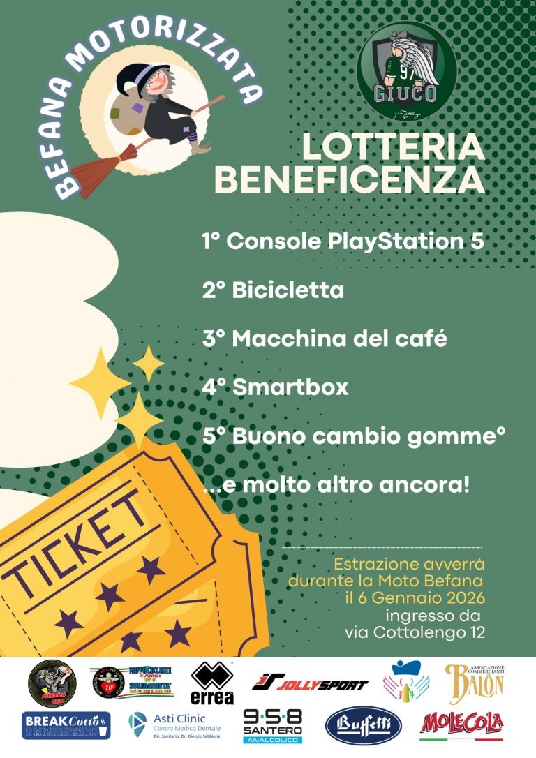 Scopri di più sull'articolo LOTTERIA DI BENEFICENZA – BEFANA MOTORIZZATA
